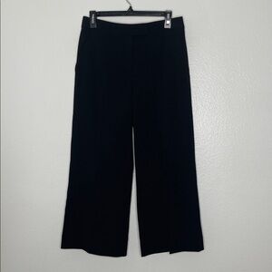 A.L.C. Black Wool Blend Torrence Wide Leg Crop Stretch Textured Pants Size 6